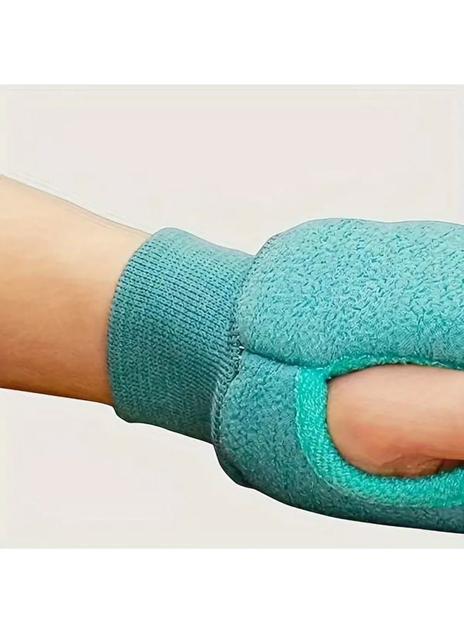 Green Exfoliating Shower Mitt Dual Sided Body Scrubber Glove For Massage And Bath - Image 3